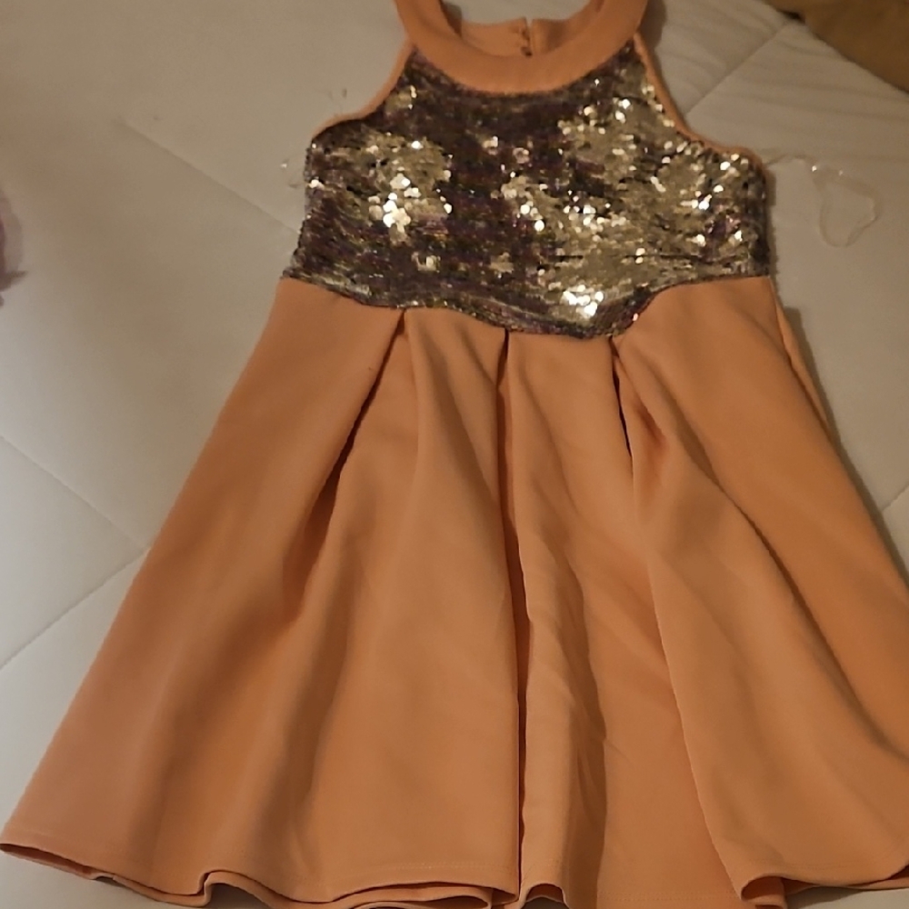 Paper Doll Pink and Silver Sequin Kids Dress
